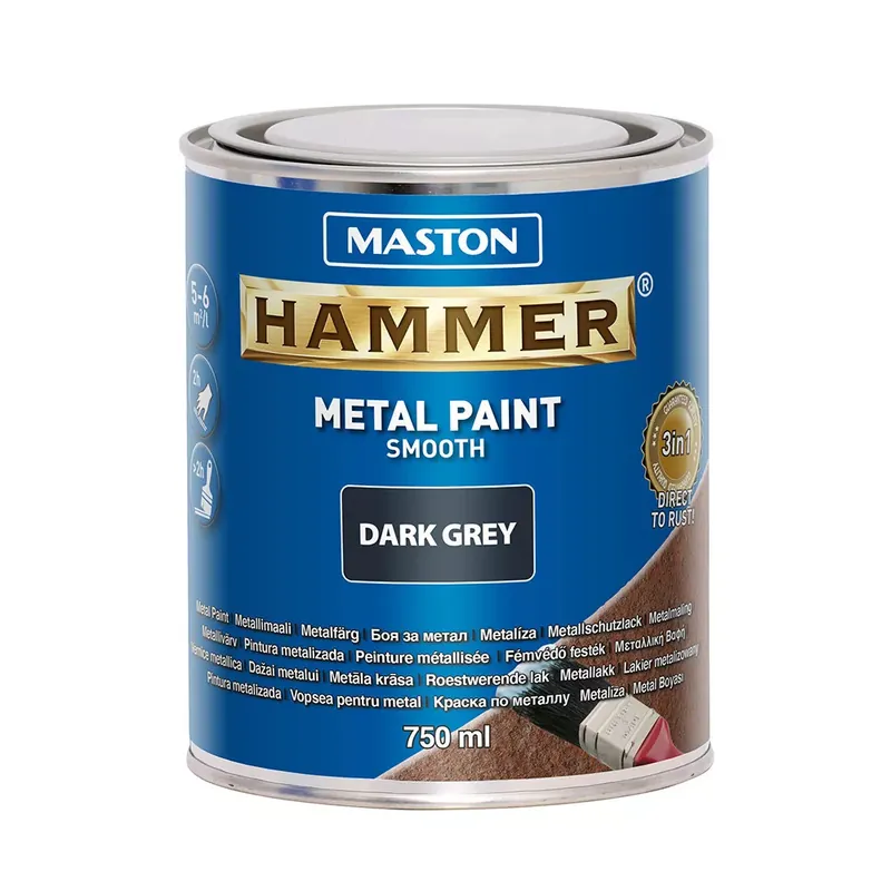 Szuper akció Maston Hammer fémfesték 750ml fényes RAL7016 Sötét szürke