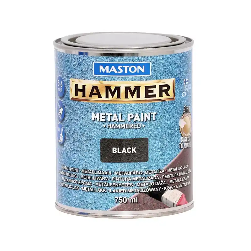 Maston Hammer fémfesték 750ml kalapácslakk Fekete Expressz kézbesítés
