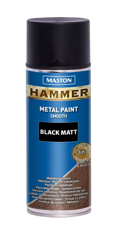 Akciós ár Maston Hammer fémfesték spray 400ml matt Fekete