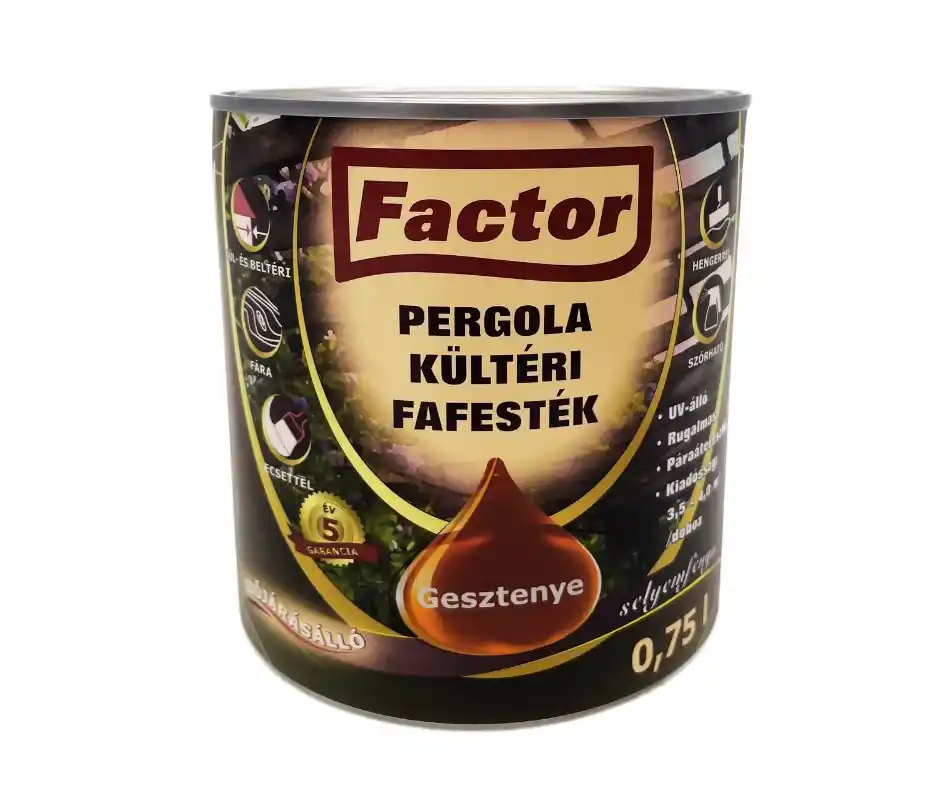 Factor Pergola kültéri fafesték 0,75l gesztenye Azonnali szállítás