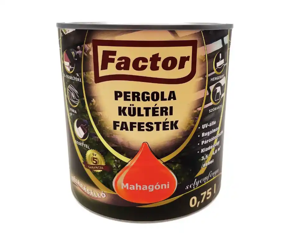 Factor Pergola kültéri fafesték 2,5l mahagóni Olcsó
