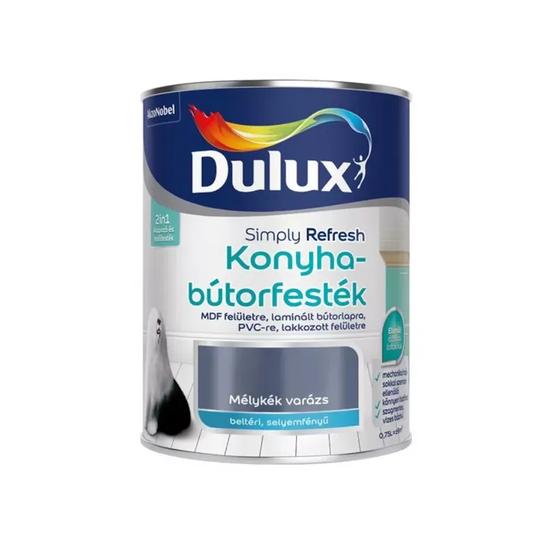 Legkelendőbb Dulux Konyhabútorfesték selyemfényű 0,75l Mélykék varázs