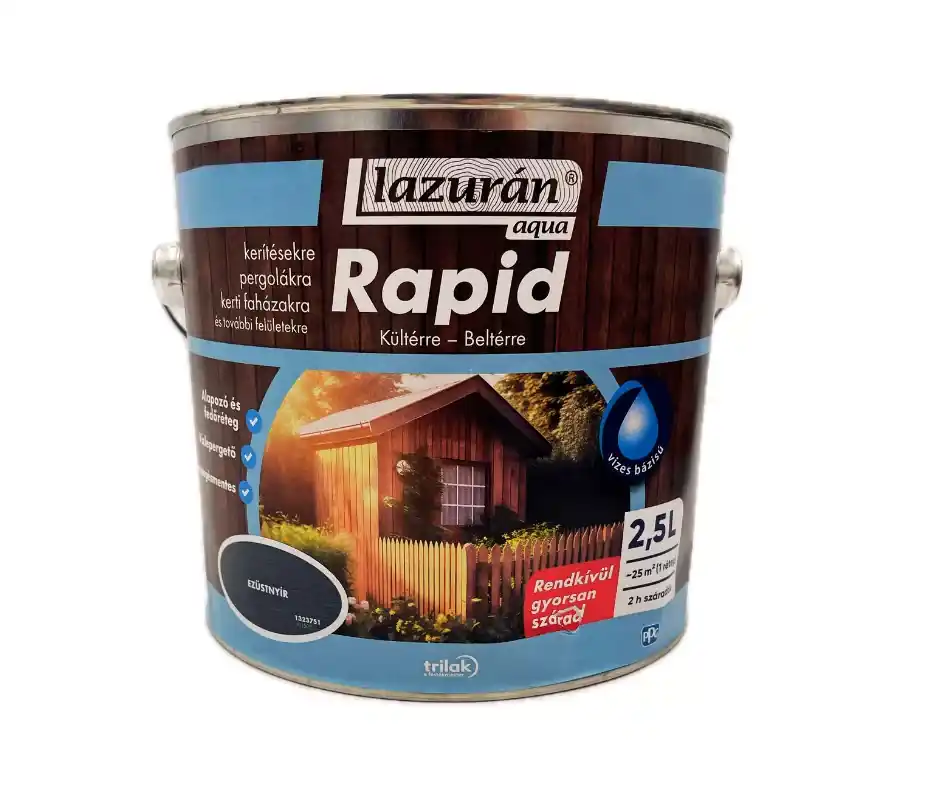 Akció Lazurán aqua Rapid vízbázisú vékonylazúr 2,5l Ezüstnyír