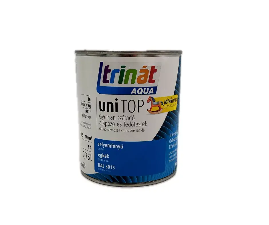 Trinát Unitop vízbázisú selyemfényű zománcfesték 0,75l RAL5015 égkék Szuper akció