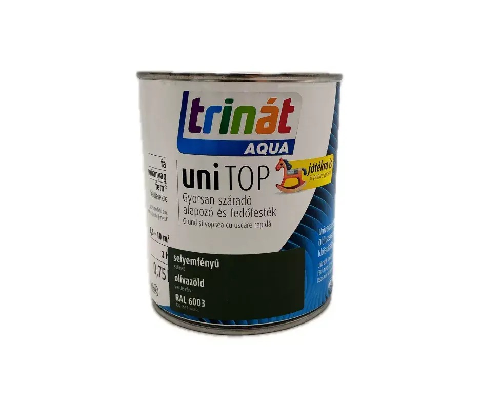 Trinát Unitop vízbázisú selyemfényű zománcfesték 0,75l RAL6003 olivazöld Legkelendőbb