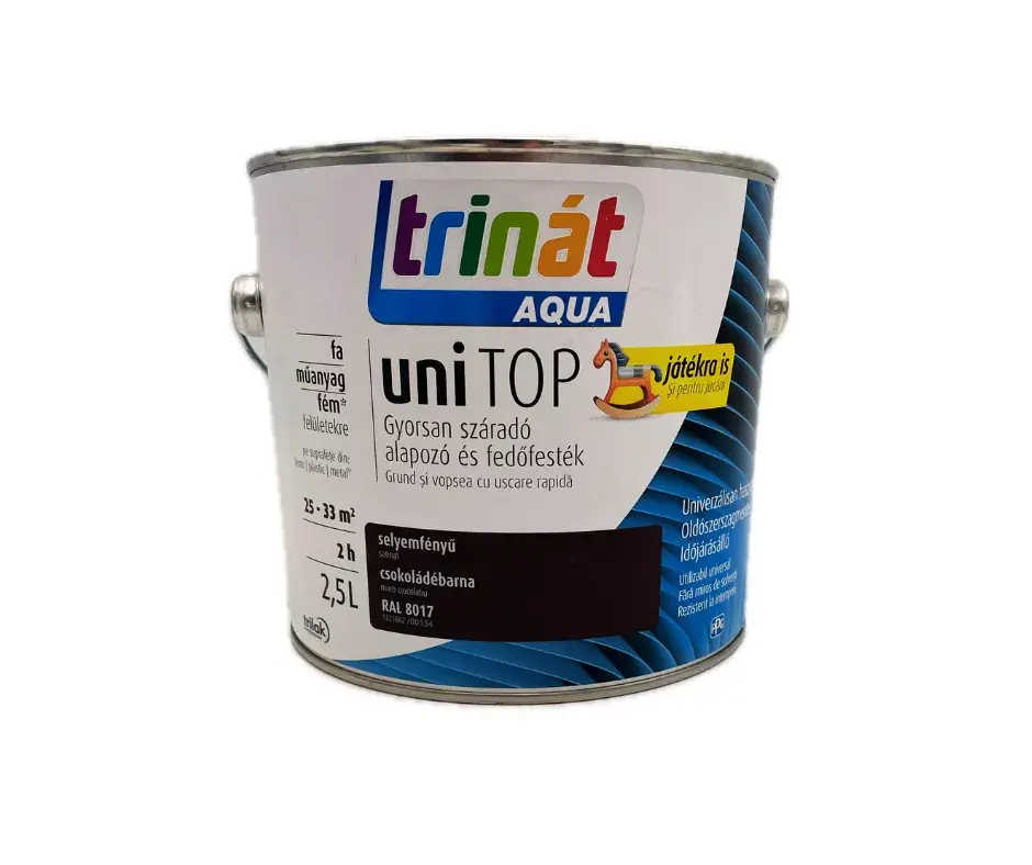 Trinát Unitop vízbázisú selyemfényű zománcfesték 2,5l RAL8017 csokoládébarna Ajánlat