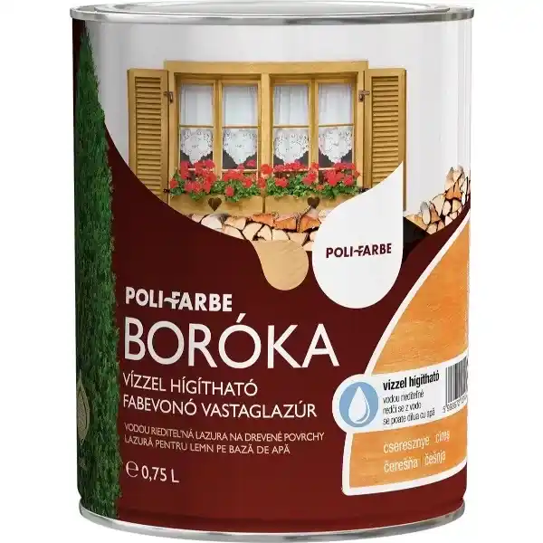 Boróka vízbázisú selyemfényű vastaglazúr 0,75l Cseresznye Legnépszerűbb