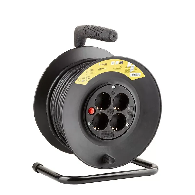Legnépszerűbb Technik Professional Kábeldob hosszabbító 4-es 25m 1,5mm2 (fekete) 16A