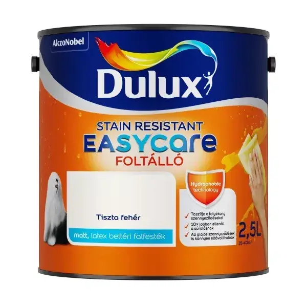 Dulux EasyCare beltéri falfesték 2,5l Tiszta fehér Legkelendőbb