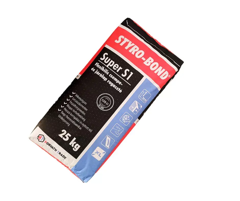 Styro-bond " Super S1" flexibilis csempe- és járólap ragasztó (C2TE/S1) 25kg Ne maradj le