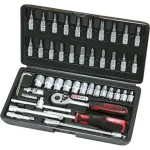 Végkiárusítás KS TOOLS 911.0646 DUGÓKULCS BEHAJTÓ KÉSZLET 4-M14/46részes, 1/4col