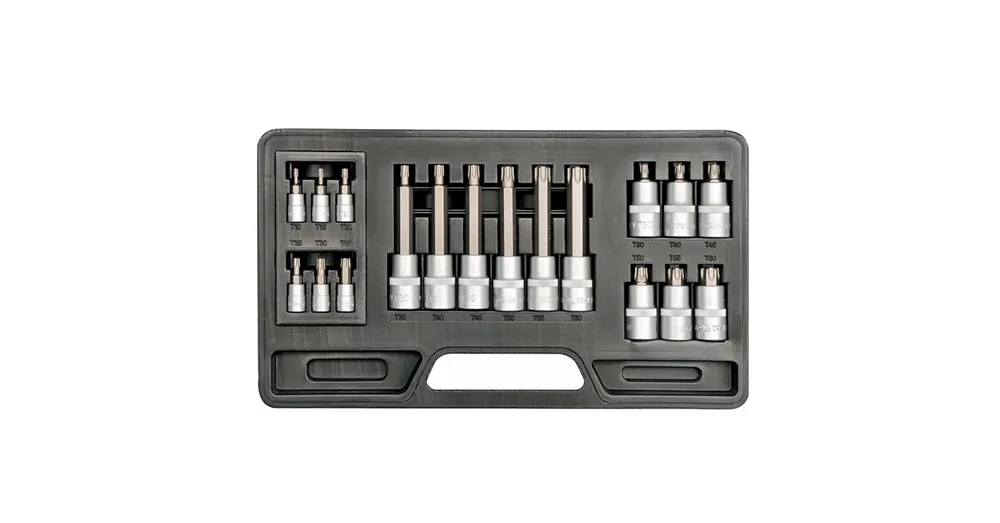 Akciós ár YATO 7751 DUGÓKULCS BEHAJTÓ KÉSZLET TORX 18részes 1/2c, 1/4c