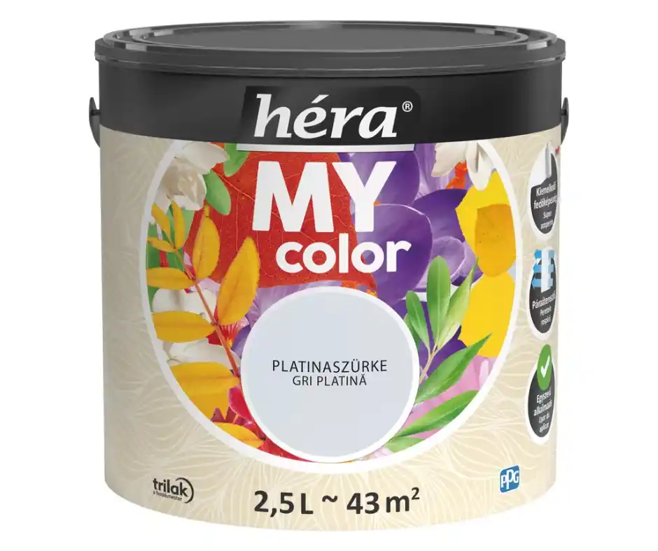 Héra My Color beltéri falfesték 2,5l Platinaszürke Prémium