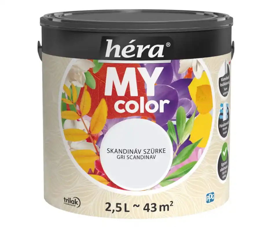Héra My Color beltéri falfesték 2,5l Skandináv szürke Végkiárusítás