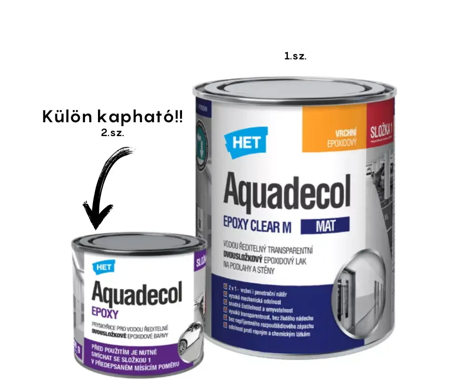 Utolsó esély Het Aquadecol Epoxy vízbázisú 2K lakk 0,65kg matt színtelen