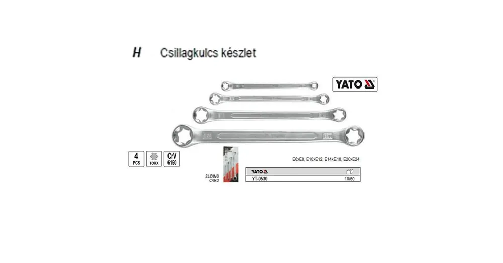 Akciós ár YATO 0530 CSILLAGKULCS KLT TX 06-24/04DB
