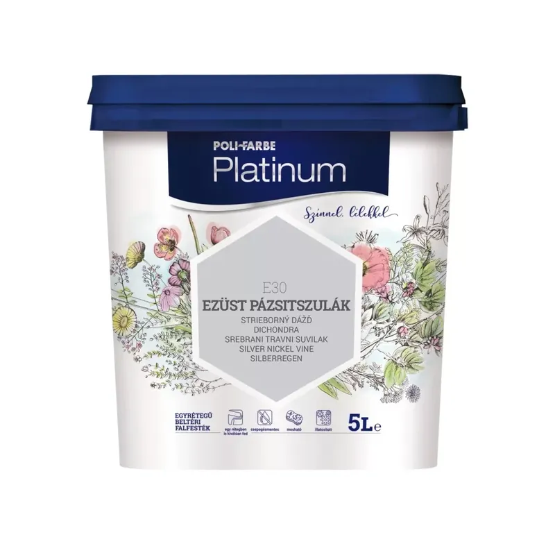 Nézd meg most Platinum beltéri falfesték 5l Ezüst pázsitszulák