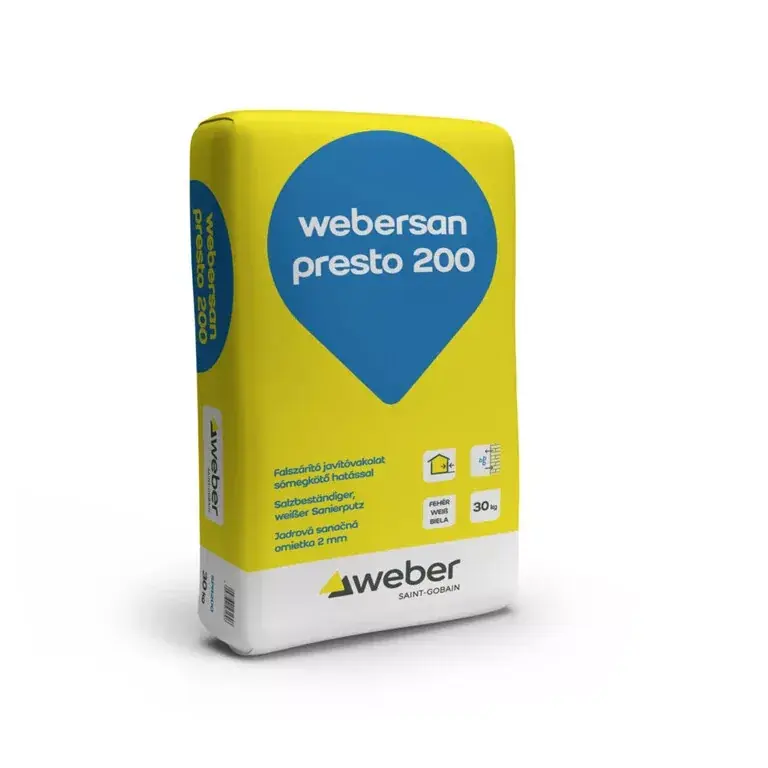 Olcsó Webersan presto 200 falszárító javítóvakolat 30kg
