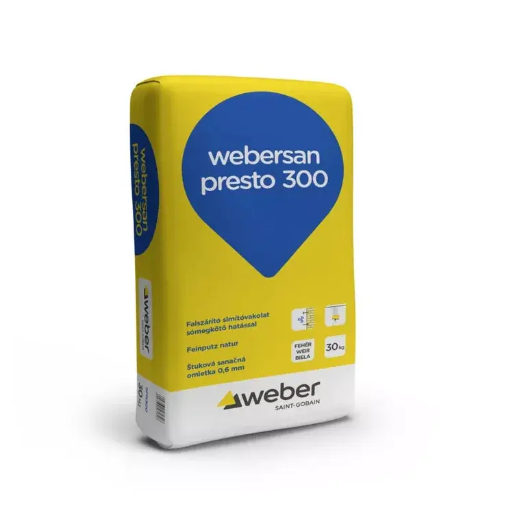 Biztonságos fizetés Webersan presto 300 falszárító simítóvakolat 30kg