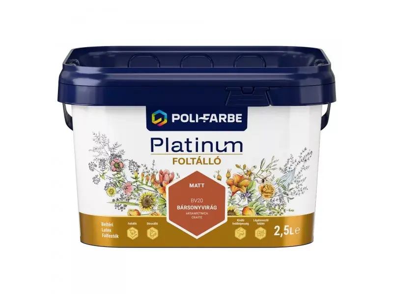 Gyors szállítás Platinum Foltálló beltéri falfesték 2,5l Bársonyvirág