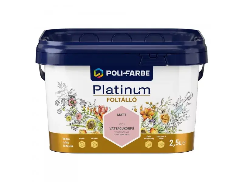 Olcsóbb Platinum Foltálló beltéri falfesték 2,5l Vattacukorfű