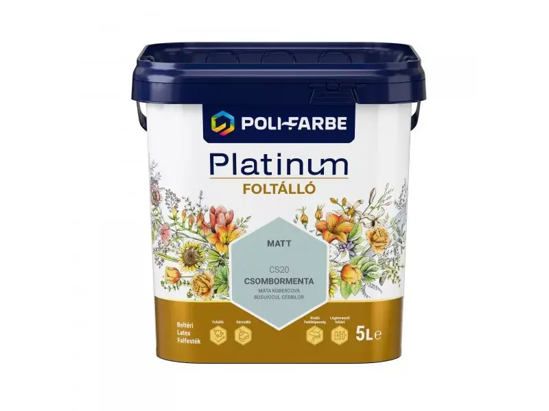 Expressz kézbesítés Platinum Foltálló beltéri falfesték 5l Csombormenta