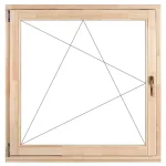 Bestseller 90x90 bukó nyíló balos fa ablak natúr