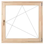 Akciós ár 90x90 bukó nyíló jobbos fa ablak natúr