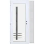 Alacsony ár 130x210 balos Vértes 1 üveges műanyag bejárati ajtó 5 kamrás fehér