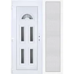 Outlet 150x210 balos Köln 5 üveges műanyag bejárati ajtó oldalvilágítóval 5 kamrás fehér