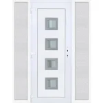 Akció 180x210 balos Bihar 4 üveges műanyag bejárati ajtó oldalvilágítóval 5 kamrás fehér