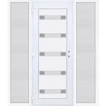 200x210 balos Hidas 5 üveges Aluminium rátétes műanyag bejárati ajtó oldalvilágítóval 5 kamrás fehér Akciós ár