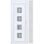 120x210 balos Bihar 4 üveges műanyag bejárati ajtó oldalvilágítóval 5 kamrás fehér Kedvezmény
