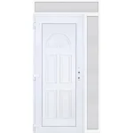 Akciós ár 130x240 balos Köln tömör műanyag bejárati ajtó felül+oldalvilágítóval 5 kamrás fehér