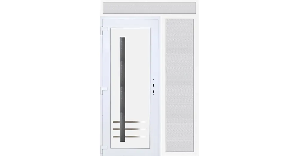 Ajánlat 150x240 balos Vértes 1 üveges műanyag bejárati ajtó 5 kamrás fehér