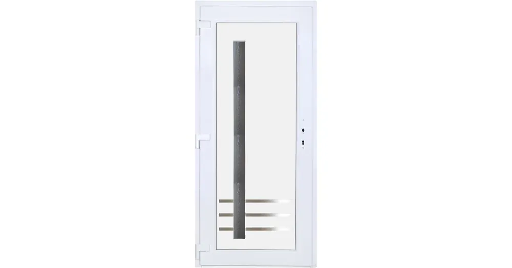 100x210 balos Vértes 1 üveges bejárati ajtó 3 rétegű üveggel extra vastag hőszigetelt panellel 5 kamrás fehér RP Rendeld meg most