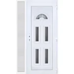 130x210 jobbos Köln 5 üveges bejárati ajtó 3 rétegű üveggel extra vastag hőszigetelt panellel oldalvilágítóval 5 kamrás fehér RP Vásárlói kedvenc