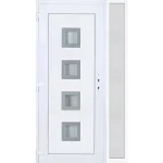Akciós ár 130x210 balos Bihar 4 üveges bejárati ajtó 3 rétegű üveggel extra vastag hőszigetelt panellel oldalvilágítóval 5 kamrás fehér RP