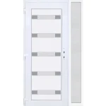 Expressz kézbesítés 130x210 balos Hidas 5 üveges bejárati ajtó 3 rétegű üveggel extra vastag hőszigetelt panellel oldalvilágítóval 5 kamrás fehér RP