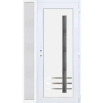 Csak ma 130x210 jobbos Vértes 1 üveges bejárati ajtó 3 rétegű üveggel extra vastag hőszigetelt panellel oldalvilágítóval 5 kamrás fehér RP
