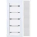 140x210 balos Hidas 5 üveges bejárati ajtó 3 rétegű üveggel extra vastag hőszigetelt panellel oldalvilágítóval 5 kamrás fehér RP Utolsó esély