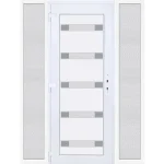 Ajánlat 180x210 balos Hidas 5 üveges bejárati ajtó 3 rétegű üveggel extra vastag hőszigetelt panellel oldalvilágítóval 5 kamrás fehér RP