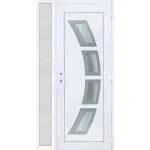 Csak ma 120x210 jobbos Szeben 4 üveges bejárati ajtó 3 rétegű üveggel extra vastag hőszigetelt panellel oldalvilágítóval 5 kamrás fehér RP