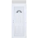 100x240 jobbos Köln 1 üveges bejárati ajtó 3 rétegű üveggel extra vastag hőszigetelt panellel felülvilágítóval 5 kamrás fehér RP Olcsó