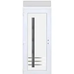 100x240 balos Vértes 1 üveges bejárati ajtó 3 rétegű üveggel extra vastag hőszigetelt panellel felülvilágítóval 5 kamrás fehér RP Biztonságos fizetés