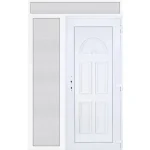 Árengedmény 150x240 jobbos Köln tömör bejárati ajtó extra vastag hőszigetelt panellel felül+oldalvilágítóval 5 kamrás fehér RP