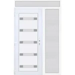 Expressz kézbesítés 150x240 balos Hidas 5 üveges bejárati ajtó 3 rétegű üveggel extra vastag hőszigetelt panellel felül+oldalvilágítóval 5 kamrás fehér RP