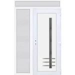 Expressz kézbesítés 150x240 jobbos Vértes 1 üveges bejárati ajtó 3 rétegű üveggel extra vastag hőszigetelt panellel felül+oldalvilágítóval 5 kamrás fehér RP