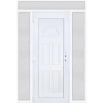 Azonnal elérhető 180x240 balos Köln tömör bejárati ajtó extra vastag hőszigetelt panellel felül+oldalvilágítóval 5 kamrás fehér RP