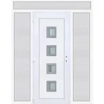200x240 balos Bihar 4 üveges bejárati ajtó 3 rétegű üveggel extra vastag hőszigetelt panellel felül+oldalvilágítóval 5 kamrás fehér RP Legkelendőbb
